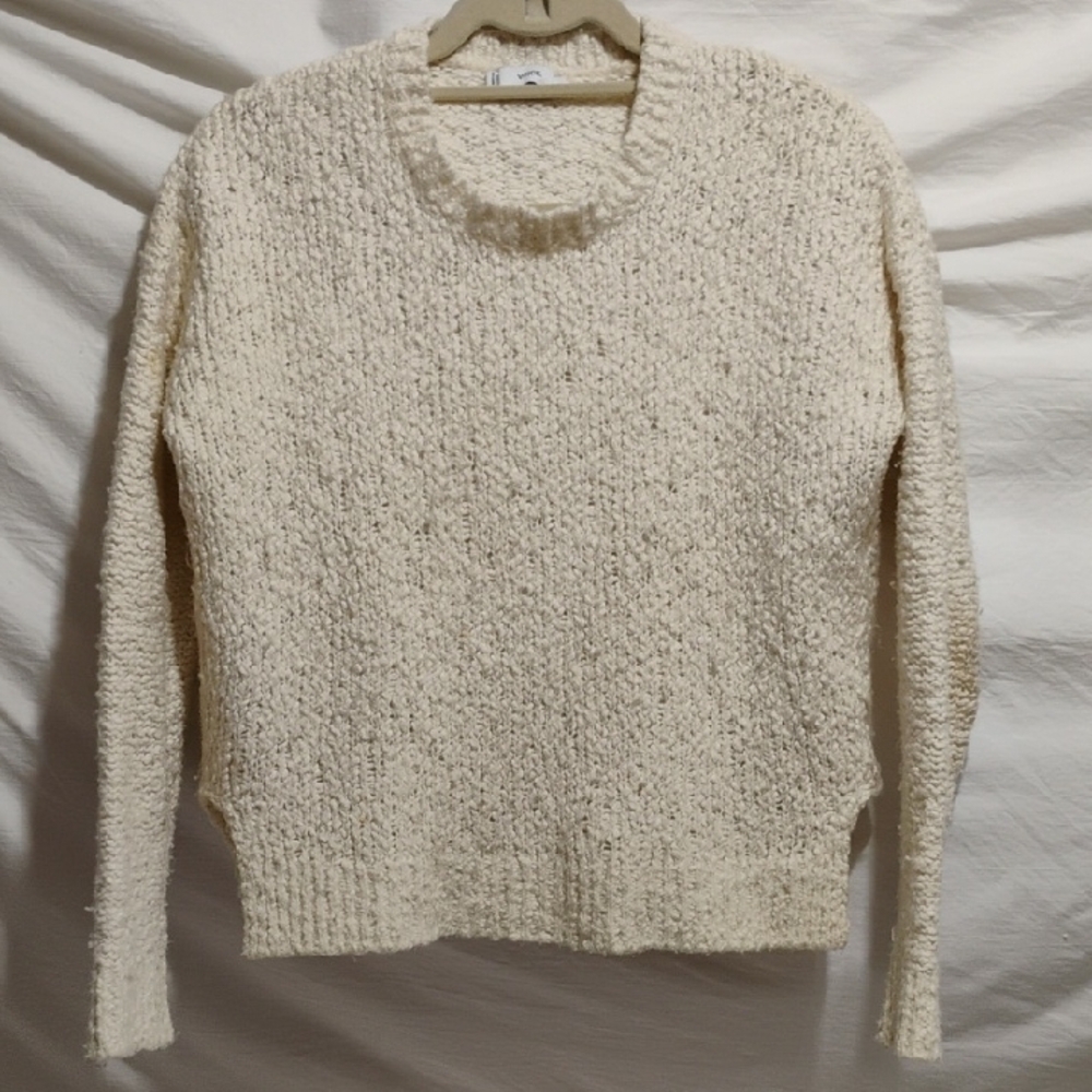 Vince Cream Textured Crew Neck Sweater